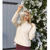 imageRBX Active Womens Ultra Soft Quilted Cowl Neck Pullover SweatshirtCable Oatmeal