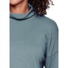imageRBX Active Womens Ultra Soft Quilted Cowl Neck Pullover SweatshirtJacquard Blue Sage