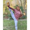 imageRBX Active Womens Ultra Soft Quilted Cowl Neck Pullover SweatshirtJacquard Greygreen