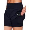 imageRBX Active Womens Workout Running Shorts with Attached Bike ShortSeersucker Navy