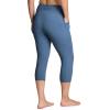 imageRBX Activewear Plus Size Legging for Women in Capri Length High Waist Squat Proof Running Yoga Pants with PocketsMoonlight Blue