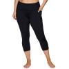 imageRBX Activewear Plus Size Legging for Women in Capri Length High Waist Squat Proof Running Yoga Pants with PocketsSolid Black