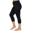 imageRBX Activewear Plus Size Legging for Women in Capri Length High Waist Squat Proof Running Yoga Pants with PocketsSolid Black