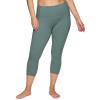 imageRBX Activewear Plus Size Legging for Women in Capri Length High Waist Squat Proof Running Yoga Pants with PocketsSolid Sea Green