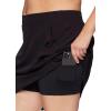 imageRBX Plus Size Longer Length Skort for Women Quick Drying Woven Pickleball Golf Skort with Pockets for Tennis Hiking RunningLong Black