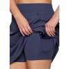 imageRBX Plus Size Longer Length Skort for Women Quick Drying Woven Pickleball Golf Skort with Pockets for Tennis Hiking RunningSmoke Blue