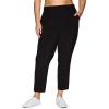 imageRBX Womens Plus Size Ankle Pant with Pockets Lightweight Quick Drying Woven Weekend PantsRibbed Side Black