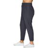 imageRBX Womens Plus Size Ankle Pant with Pockets Lightweight Quick Drying Woven Weekend PantsRibbed Side Charcoal