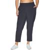 imageRBX Womens Plus Size Ankle Pant with Pockets Lightweight Quick Drying Woven Weekend PantsRibbed Side Charcoal