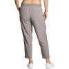 imageRBX Womens Plus Size Ankle Pant with Pockets Lightweight Quick Drying Woven Weekend PantsRibbed Side Driftwood