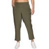 imageRBX Womens Plus Size Ankle Pant with Pockets Lightweight Quick Drying Woven Weekend PantsRibbed Side Olive