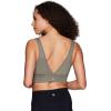 imageRBX Womens Yoga Gym Bra Athletic Fashion Lounge MediumLow Impact Sports BraZip Smoke Sage