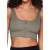 imageRBX Womens Yoga Gym Bra Athletic Fashion Lounge MediumLow Impact Sports BraZip Smoke Sage