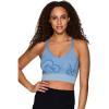 imageRBX Active Womens Athletic Fashion Racerback Seamless Low Impact Workout Sports BraJacquard Floral Light Blue