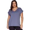 imageRBX Active Womens Fashion Plus Size Relaxed Fit Breathable Running Workout Short Sleeve Yoga TShirt TopFrench Terry Blue Violet