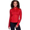 imageRBX Active Womens Lightweight Mock Neck Fleece Lined Zip Up Pullover Athletic Running ShirtRed