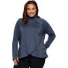 imageRBX Active Womens Plus Size Mock Neck Long Sleeve Fleece Pullover SweatshirtF22 Blue