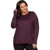 imageRBX Active Womens Plus Size Workout Top with Thumbholes Buttery Soft Lightweight Long Sleeve Tunic Yoga Top for WomenDeep Plum Heather