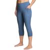 imageRBX Activewear Plus Size Legging for Women in Capri Length High Waist Squat Proof Running Yoga Pants with PocketsMoonlight Blue
