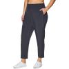 imageRBX Womens Plus Size Ankle Pant with Pockets Lightweight Quick Drying Woven Weekend PantsRibbed Side Charcoal