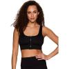 imageRBX Womens Yoga Gym Bra Athletic Fashion Lounge MediumLow Impact Sports BraZip Black