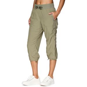imageRBX Active Capri Pants for Women Joggers Stretch Lightweight Womens Casual Pant Capri with DrawstringSmoke Sage