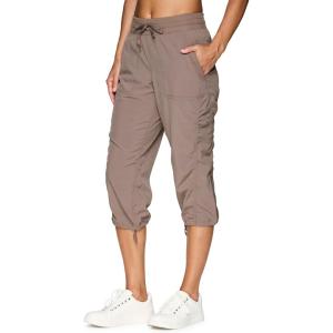 imageRBX Active Capri Pants for Women Joggers Stretch Lightweight Womens Casual Pant Capri with DrawstringTaupe Beige