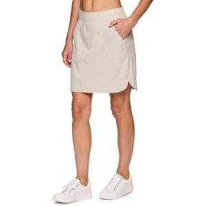 imageRBX Active Longer Length Skort for Women Quick Drying Woven Pickleball Golf Skort with Pockets for Tennis Hiking RunningSand