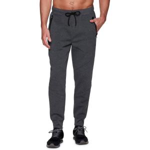 imageRBX Active Mens Athletic Fleece Lined Tapered Jogger Sweatpant with PocketZip Solid Charcoal