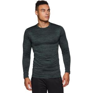 imageRBX Active Mens Athletic Performance Long Sleeve Crew Neck Fleece Lined Insulated Fitted Base Layer TShirtF19 Dark Green
