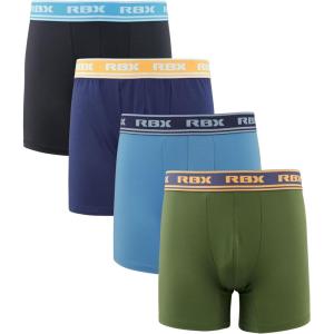 imageRBX Active Mens Athletic Performance Quick Dry MultiPack Boxer Brief SetGreenBlackNavyLight Blue