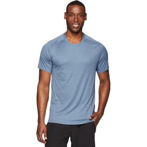 imageRBX Active Mens Athletic Performance Workout Gym Running Short Sleeve Crewneck TShirtMini Grid Light Blue