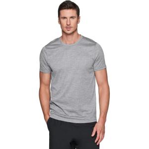 imageRBX Active Mens Athletic Performance Workout Gym Running Short Sleeve Crewneck TShirtStriated Waffle Grey