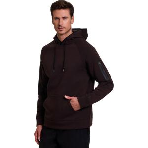 imageRBX Active Mens Fleece Workout Athletic Pullover HoodieBrown Coffee Combo