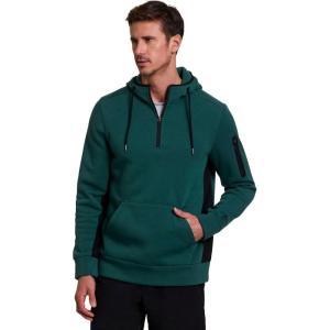imageRBX Active Mens Fleece Workout Athletic Pullover HoodieColorblock Evergreen