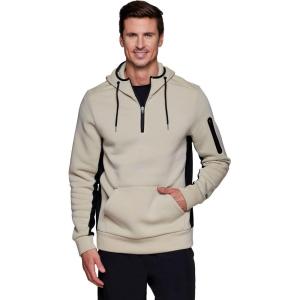 imageRBX Active Mens Fleece Workout Athletic Pullover HoodieColorblock Stone