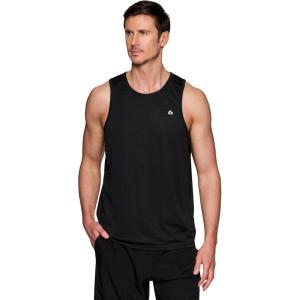 imageRBX Active Mens Lightweight Quick Dry Performance Sleeveless Muscle TeeBlack Shadow Stripe
