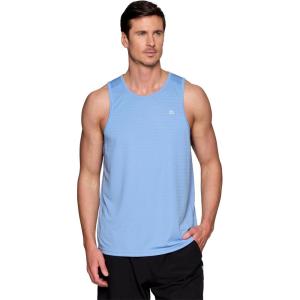 imageRBX Active Mens Lightweight Quick Dry Performance Sleeveless Muscle TeeBlue Shadow Stripe