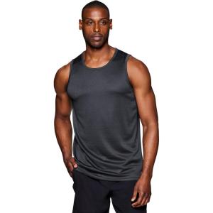 imageRBX Active Mens Lightweight Quick Dry Performance Sleeveless Muscle TeeJacquard Mesh Charcoal