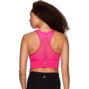imageRBX Active Womens Athletic Fashion Racerback Seamless Low Impact Workout Sports BraBack Mesh Hot Pink