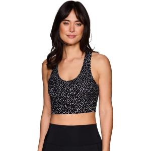 imageRBX Active Womens Athletic Fashion Racerback Seamless Low Impact Workout Sports BraBlackSand Dots