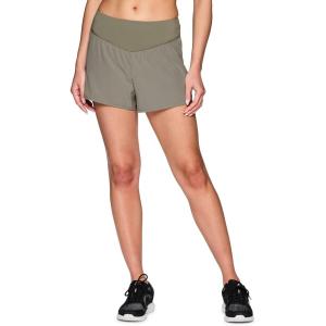 imageRBX Active Womens Athletic Relaxed Fit Quick Dry Stretch Woven Running Short with Inner Attached Brief and PocketsSolid Sage