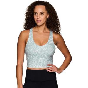 imageRBX Active Womens Bra Top Athletic Yoga Crop Tank Top with Built in Shelf BraBlue Brushed Weave