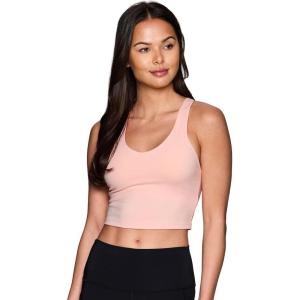 imageRBX Active Womens Bra Top Athletic Yoga Crop Tank Top with Built in Shelf BraSolid Blush Pink
