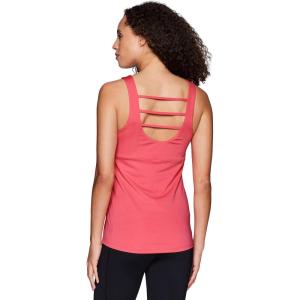 imageRBX Active Womens Bra Top Ventilated Gym Yoga Running Tank Top with Shelf BraStrappy Hot Pink