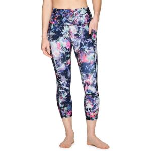 imageRBX Active Womens Capris Leggings Yoga Athletic Workout Cropped LeggingsBotanical Multi