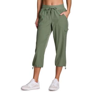 imageRBX Active Womens Cargo Capri Pant with Pockets Fashion Lightweight Woven with DrawstringBasil