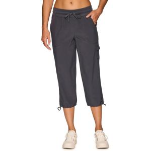 imageRBX Active Womens Cargo Capri Pant with Pockets Fashion Lightweight Woven with DrawstringDeep Charcoal