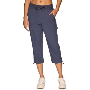 imageRBX Active Womens Cargo Capri Pant with Pockets Fashion Lightweight Woven with DrawstringSmoke Blue