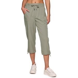 imageRBX Active Womens Cargo Capri Pant with Pockets Fashion Lightweight Woven with DrawstringSmoke Sage
